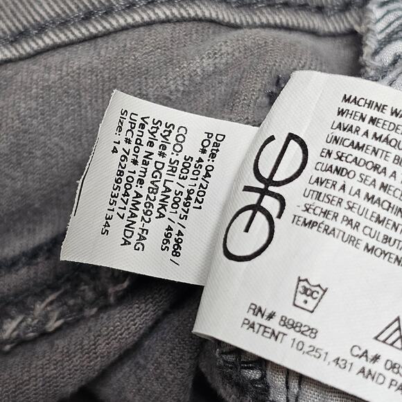 Gloria Vanderbilt Amanda Jeans Size 14 Grey Classic High Rise Stretch Straight - Picture 10 of 10